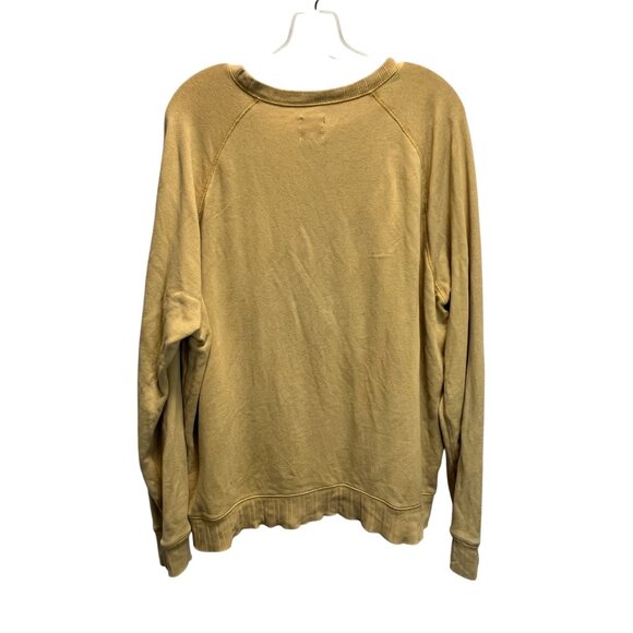 Lands End Canvas Mustard Yellow Crewneck Sweatshirt Mens Size L Cotton Long Slee - Picture 2 of 6